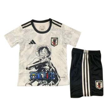 Luffy Black & White Japan Kids Football Kit